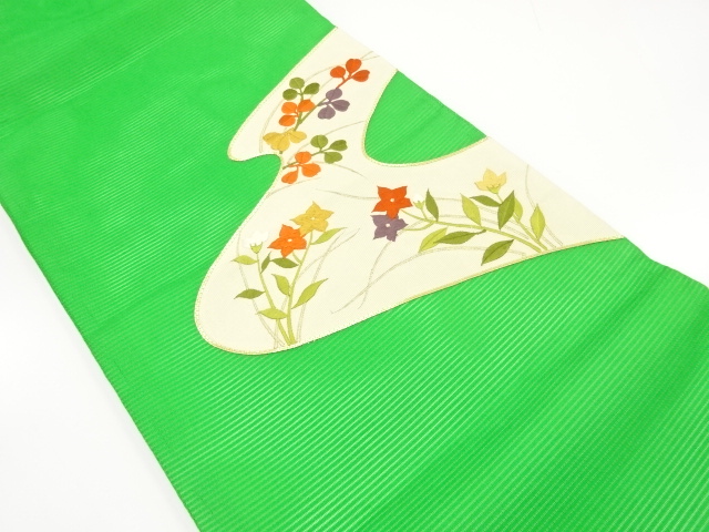 絽秋草模様刺繍名古屋帯